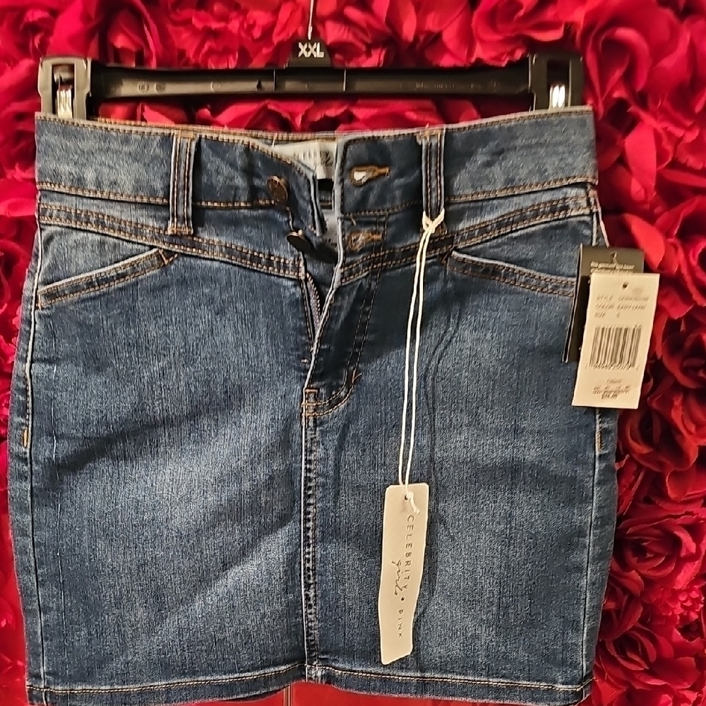 Celebrity Pink NWT Girls Blue Denim Skirt Size Small